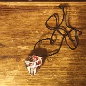 Heart glass necklace